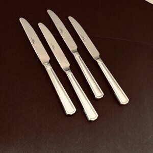 Wallace Parker House Dinner Knives Set 4 Stainless Steel Square Edge‎ NIce